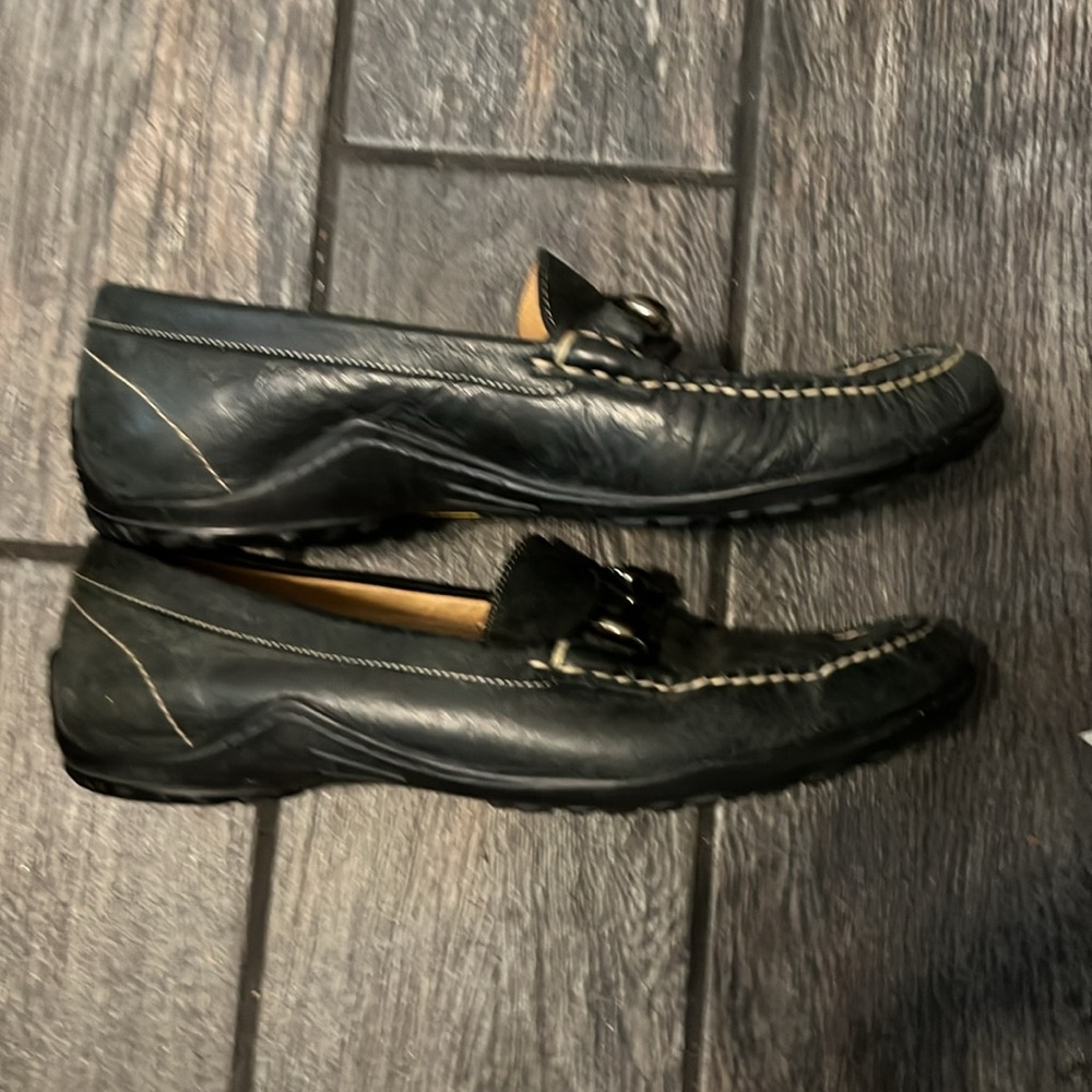 Martin Dingman Old Row Men’s Black Leather Horse Bit Loafer dress shoes - Picture 3 of 4